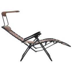 Chaise pliable de terrasse Textilène Taupe 