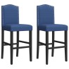 Chaises de bar lot de 2 bois massif d'hévéa et tissu 