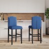 Chaises de bar lot de 2 bois massif d'hévéa et tissu 