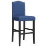Chaises de bar lot de 2 bois massif d'hévéa et tissu 