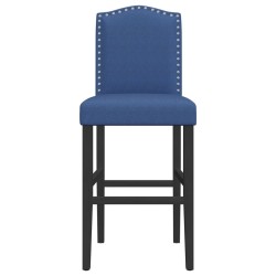 Chaises de bar lot de 2 bois massif d'hévéa et tissu 