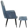 Fauteuil avec repose-pieds Denim Bleu Toile patchwork 