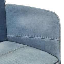 Fauteuil avec repose-pieds Denim Bleu Toile patchwork 