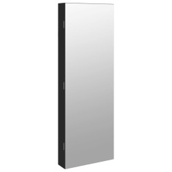 Armoire à bijoux avec miroir et éclairage LED mural noir 