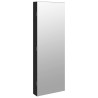 Armoire à bijoux avec miroir et éclairage LED mural noir 