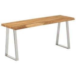 Banc avec bord vivant 105 cm bois d'acacia massif 
