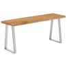 Banc avec bord vivant 105 cm bois d'acacia massif 