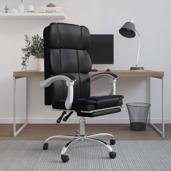 Fauteuil inclinable de bureau Noir Similicuir 
