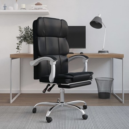 Fauteuil inclinable de bureau Noir Similicuir 