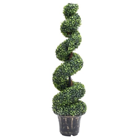 Plante de buis artificiel en spirale avec pot Vert 117 cm 
