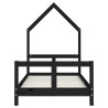 Cadre de lit pour enfant noir 80x160 cm bois de pin massif 