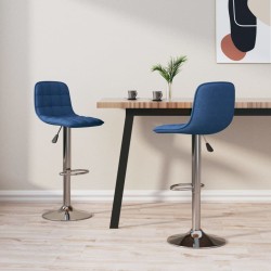 Tabourets de bar lot de 2 bleu tissu 
