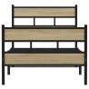 Cadre de lit en métal sans matelas chêne sonoma 107x203 cm 