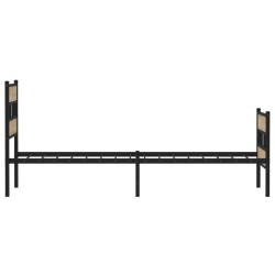 Cadre de lit en métal sans matelas chêne sonoma 107x203 cm 