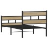 Cadre de lit en métal sans matelas chêne sonoma 107x203 cm 
