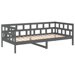 Lit de jour sans matelas gris bois de pin massif 90x200 cm 