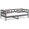 Lit de jour sans matelas gris bois de pin massif 90x200 cm 