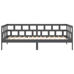 Lit de jour sans matelas gris bois de pin massif 90x200 cm 