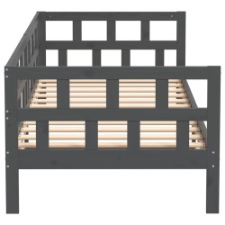 Lit de jour sans matelas gris bois de pin massif 90x200 cm 