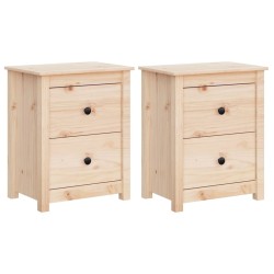 Tables de chevet 2 pcs 50x35x61,5 cm Bois de pin massif 