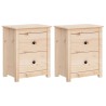 Tables de chevet 2 pcs 50x35x61,5 cm Bois de pin massif 