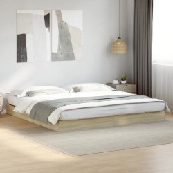 Cadre de lit sans matelas chêne sonoma 180x200 cm 