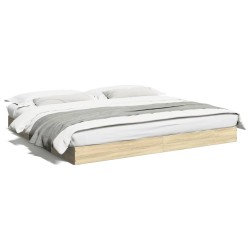 Cadre de lit sans matelas chêne sonoma 180x200 cm 
