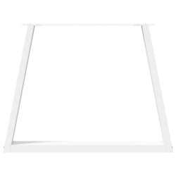 Pieds de table à manger en forme de V, 2 pièces, blanc, 90 x (72-73,3) cm, acier 