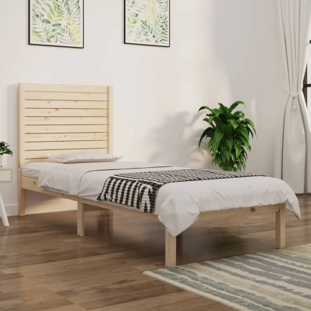 Cadre de lit sans matelas 75x190 cm bois massif 