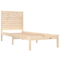 Cadre de lit sans matelas 75x190 cm bois massif 