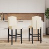 Chaises de bar lot de 2 bois massif d'hévéa et tissu 