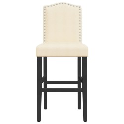 Chaises de bar lot de 2 bois massif d'hévéa et tissu 