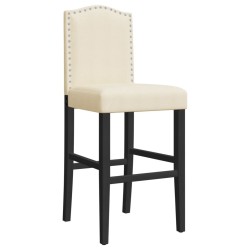 Chaises de bar lot de 2 bois massif d'hévéa et tissu 