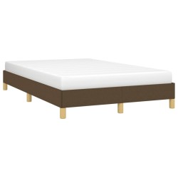 Cadre de lit sans matelas marron foncé 120x190 cm tissu 