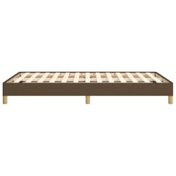Cadre de lit sans matelas marron foncé 120x190 cm tissu 