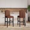 Chaises de bar lot de 2 bois massif d'hévéa et tissu 