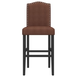 Chaises de bar lot de 2 bois massif d'hévéa et tissu 