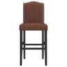 Chaises de bar lot de 2 bois massif d'hévéa et tissu 