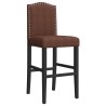 Chaises de bar lot de 2 bois massif d'hévéa et tissu 