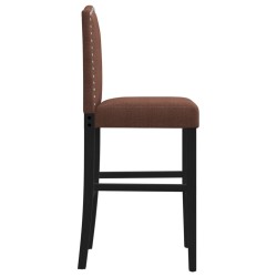 Chaises de bar lot de 2 bois massif d'hévéa et tissu 
