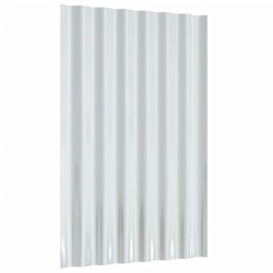 Panneaux de toit 36 pcs Acier enduit de poudre Argenté 60x36 cm 