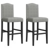 Chaises de bar lot de 2 bois massif d'hévéa et tissu 