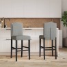 Chaises de bar lot de 2 bois massif d'hévéa et tissu 
