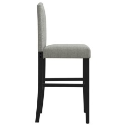 Chaises de bar lot de 2 bois massif d'hévéa et tissu 