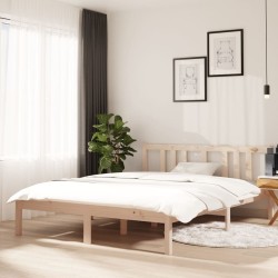 Cadre de lit sans matelas bois massif 140x190 cm 
