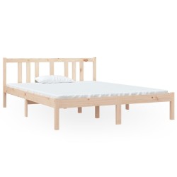 Cadre de lit sans matelas bois massif 140x190 cm 