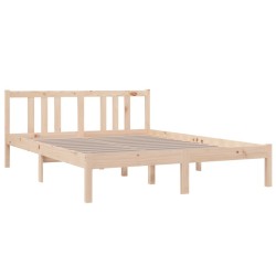 Cadre de lit sans matelas bois massif 140x190 cm 