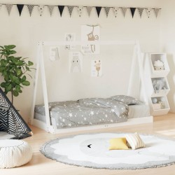 Cadre de lit pour enfant blanc 80x160 cm bois de pin massif 