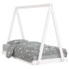 Cadre de lit pour enfant blanc 80x160 cm bois de pin massif 