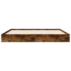 Cadre de lit sans matelas chêne fumé 160x200 cm bois ingénierie 